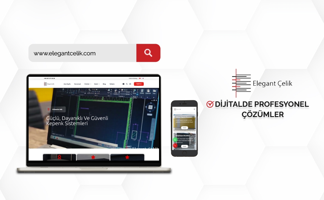Elegant Çelik web sitesi – otomatik kepenk ve endüstriyel kapı sistemleri