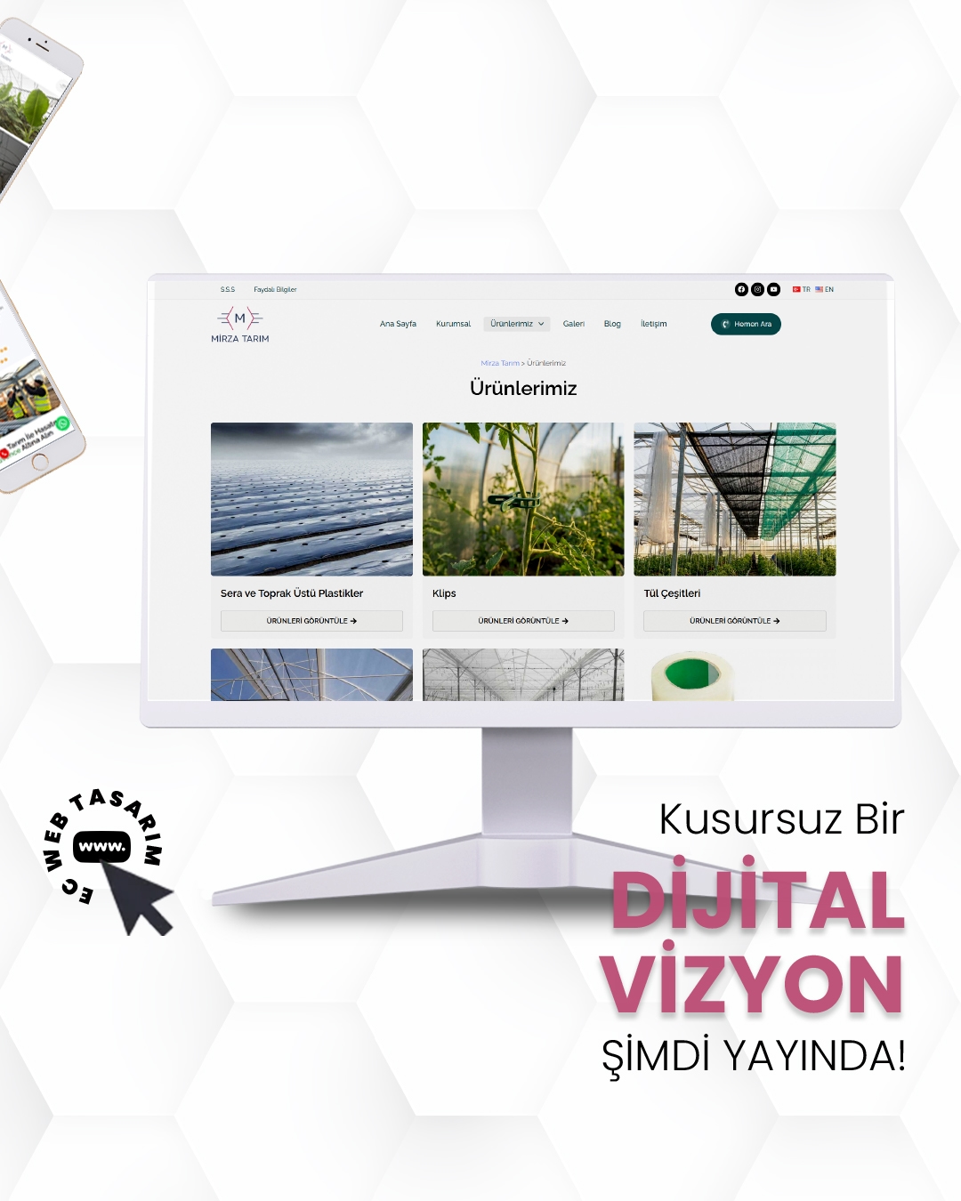 Mirza Tarım kurumsal web sitesi – tarım ve tedarik çözümleri tasarımı