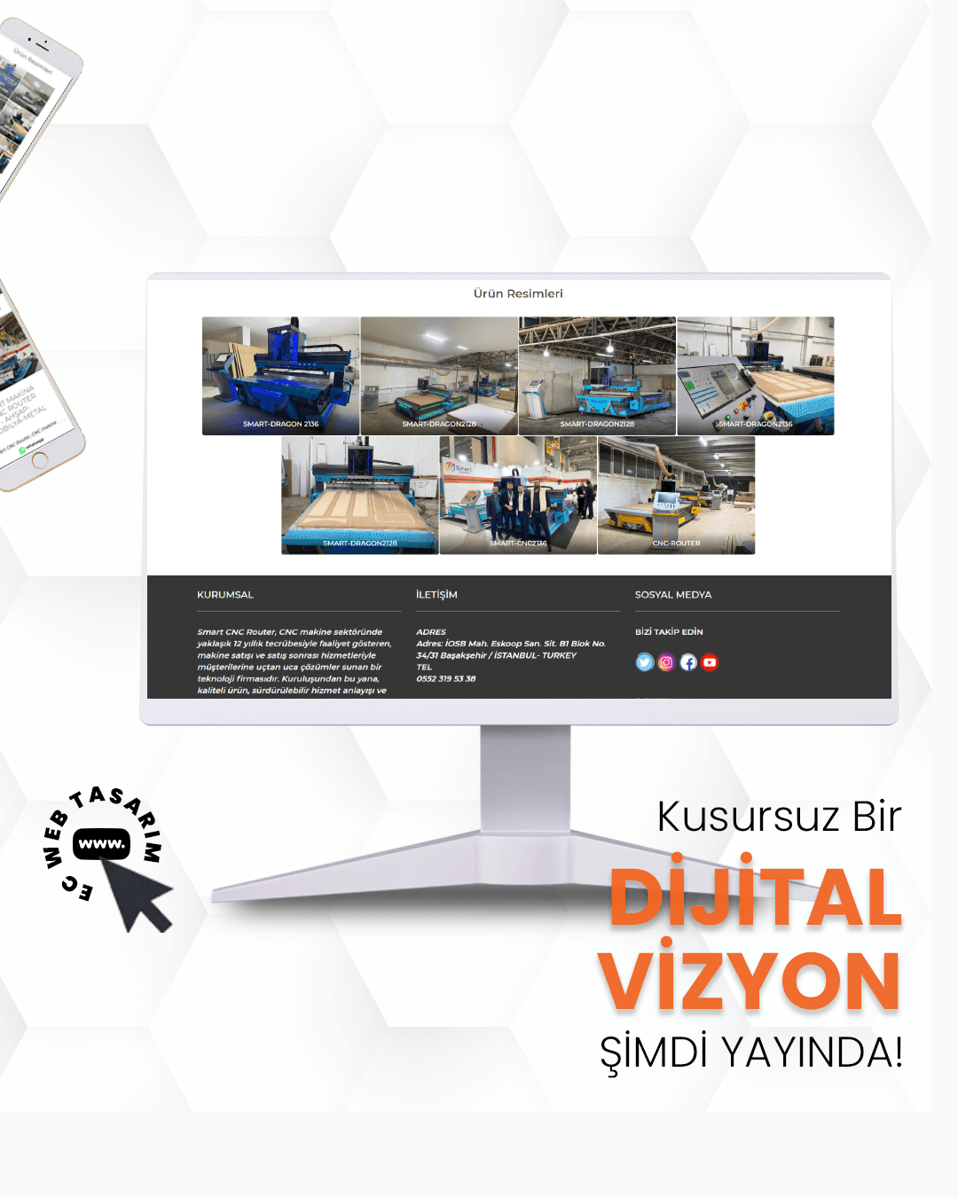 Smart CNC Makine hizmetler sayfası – CNC çözümleri ve servis web tasarımı
