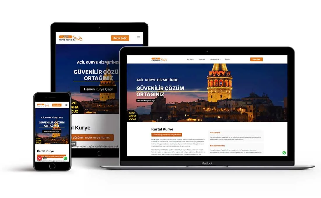 acil kurye kartal web site tasarımı