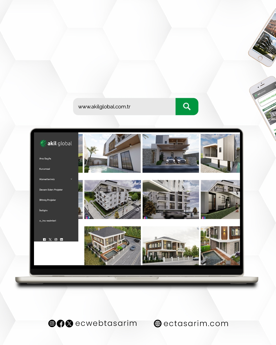 Akil Global inşaat ve taahhüt projeleri kurumsal web sitesi