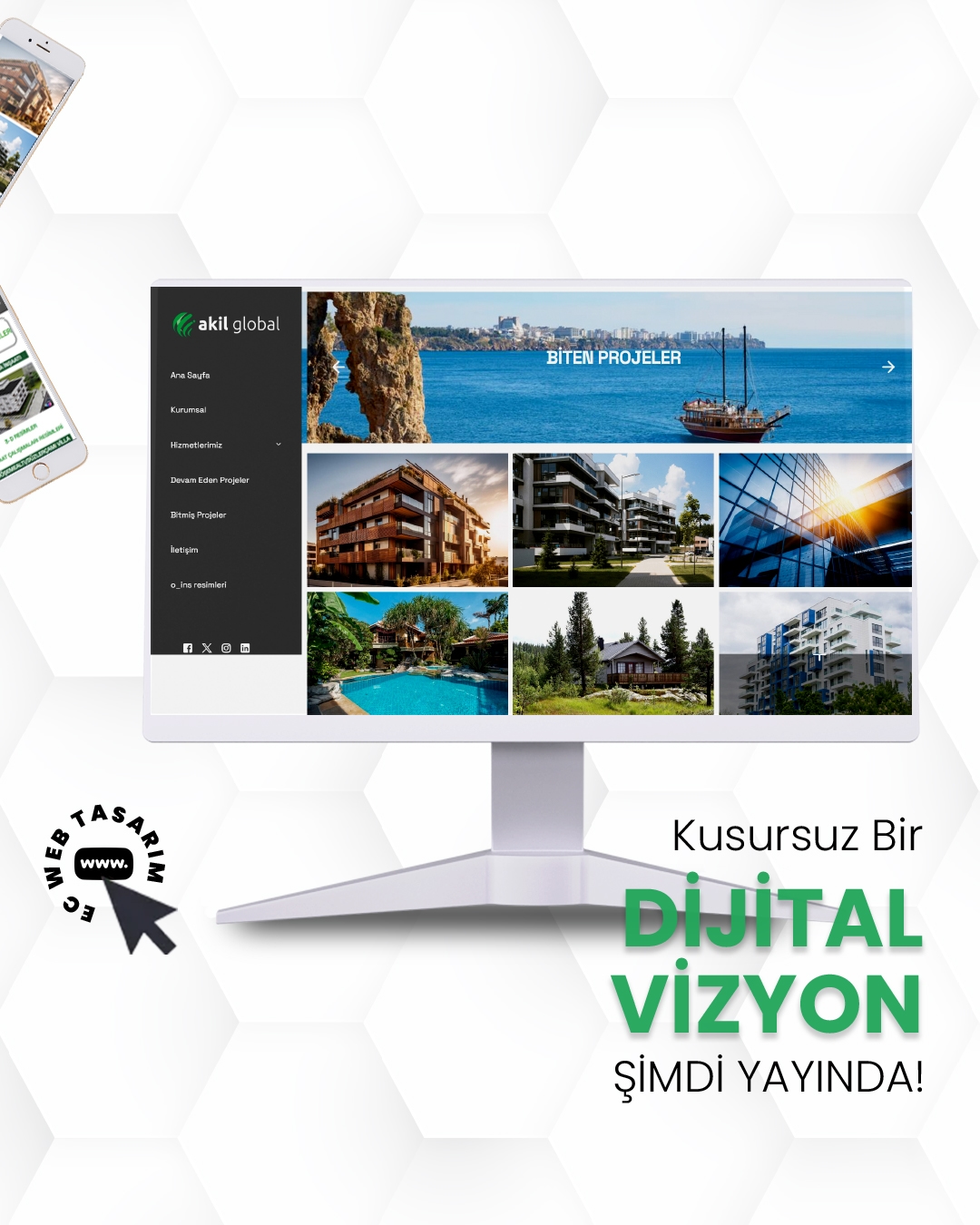 Akil Global şantiye yönetimi ve inşaat projeleri web görseli