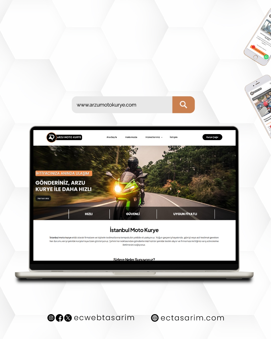 Arzum Moto Kurye web sitesi – moto kurye ve hızlı teslimat hizmetleri