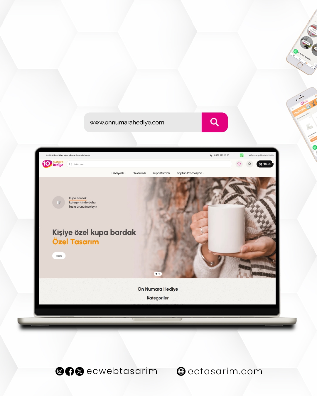 OnNumara Hediye web sitesi – hediyelik ürünler dijital vitrin