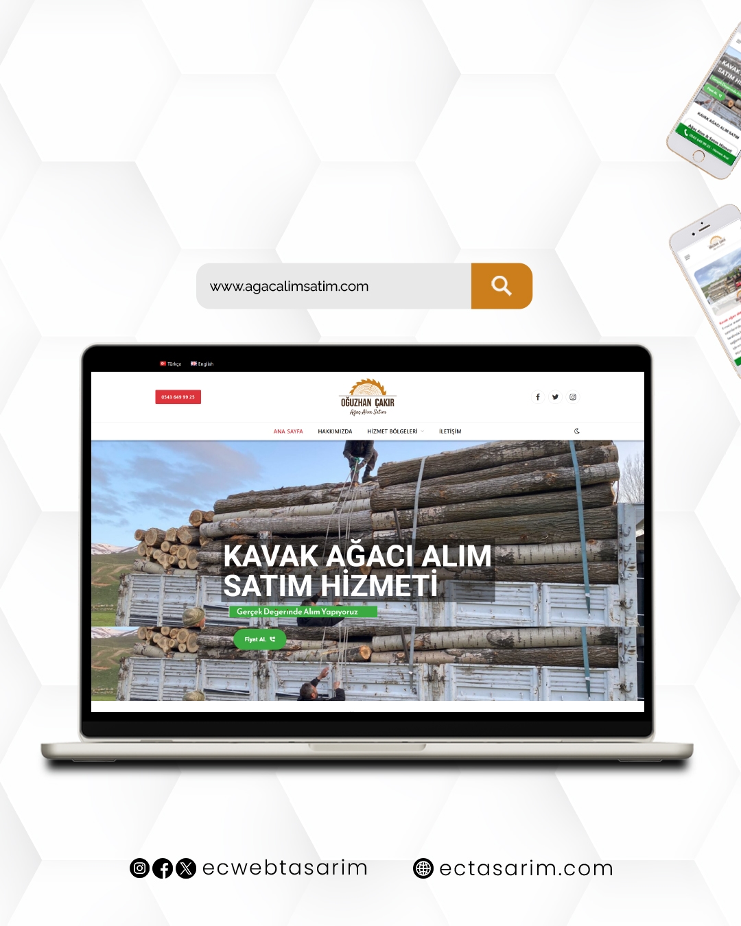 Ağaç Aletim Satım web sitesi – ağaç ekipmanları ürün vitrin tasarımı
