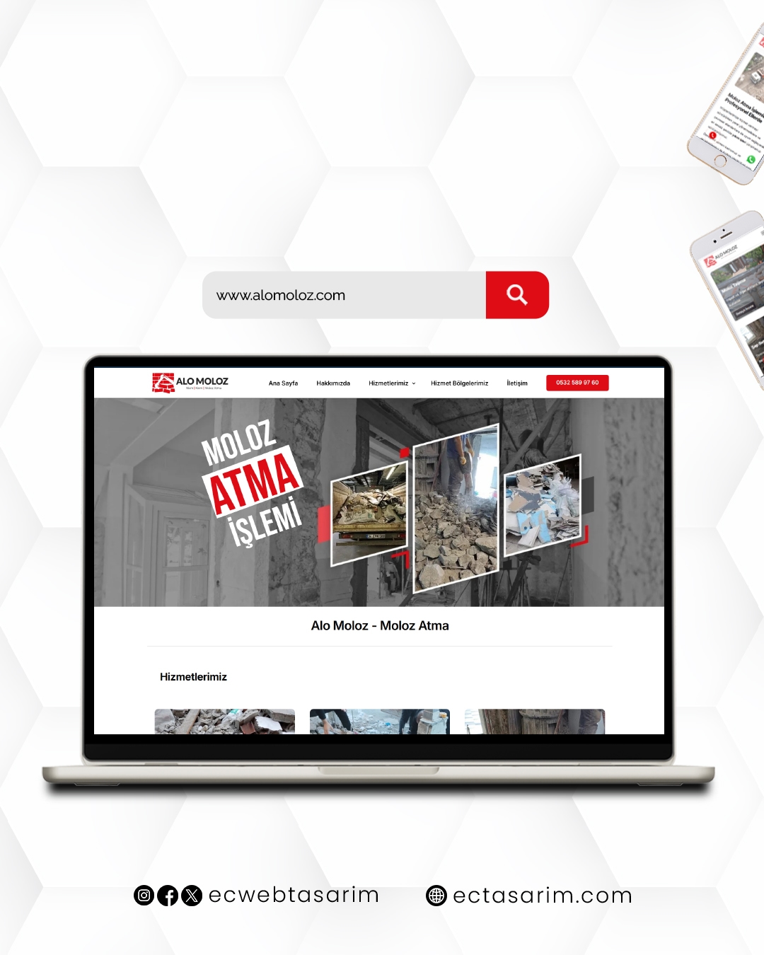 Alo Moloz web sitesi – inşaat molozu atma, taşıma ve çevre dostu hizmetler