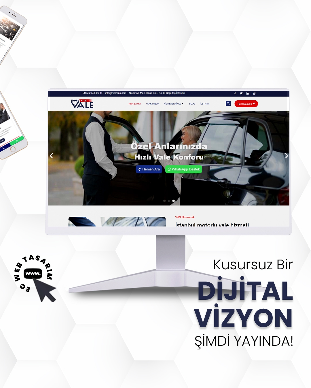 Hızlı Vale hizmetler sayfası – araç vale ve hızlı park web tasarımı