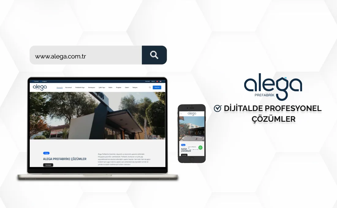 Alega prefabrik yapı web sitesi – EC Web Tasarım referans projesi