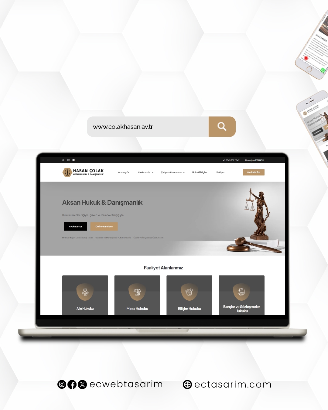 Çolak Hasan Avukatlık web sitesi – hukuk ve danışmanlık kurumsal web tasarımı