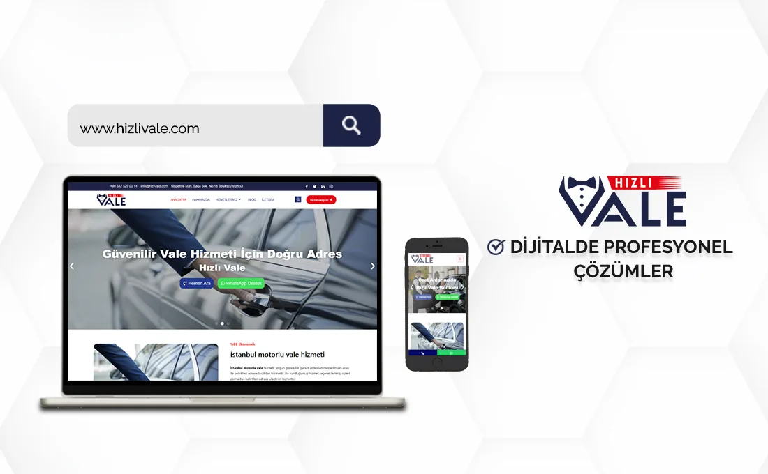 Hızlı Vale web sitesi – EC Web Tasarım referans projesi