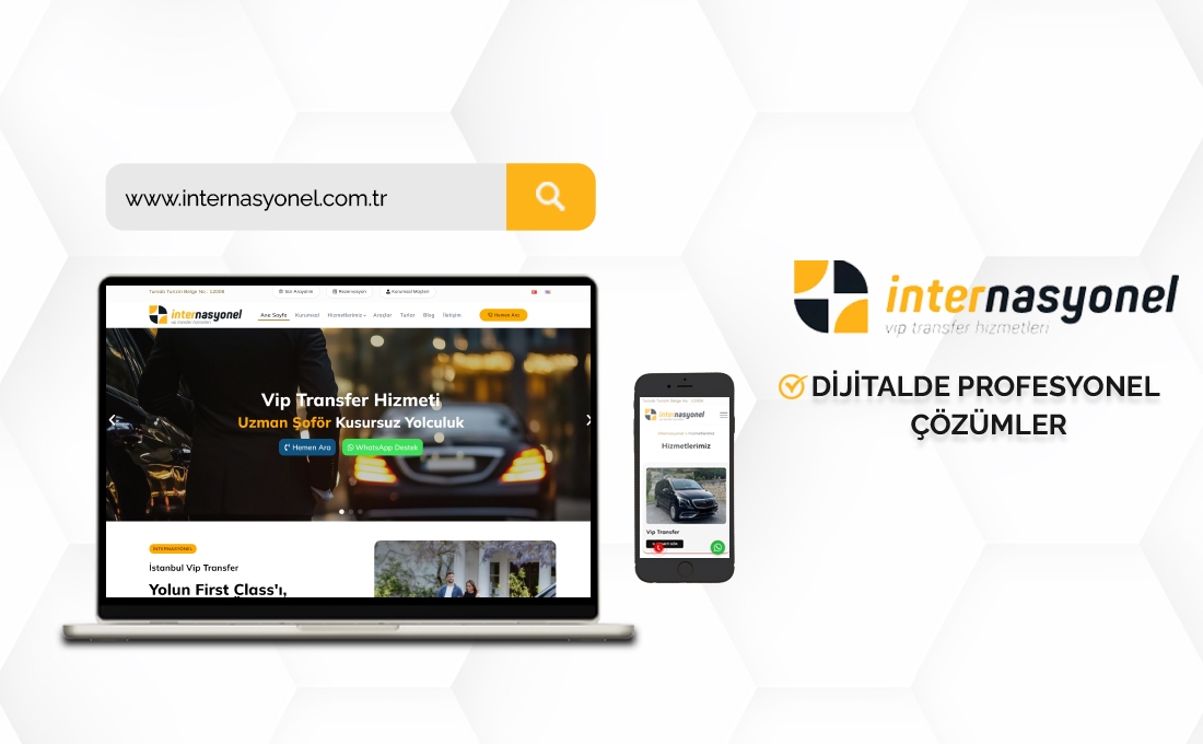 Internasyonel VIP Transfer web sitesi – lüks araç transfer hizmetleri