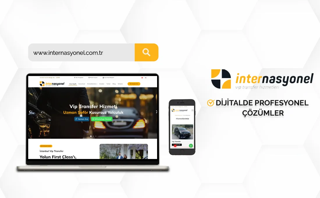 Internasyonel VIP Transfer web sitesi – lüks araç transfer hizmetleri