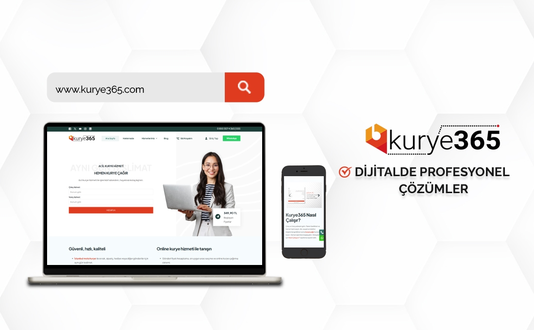 Kurye365 web sitesi – EC Web Tasarım referans projesi