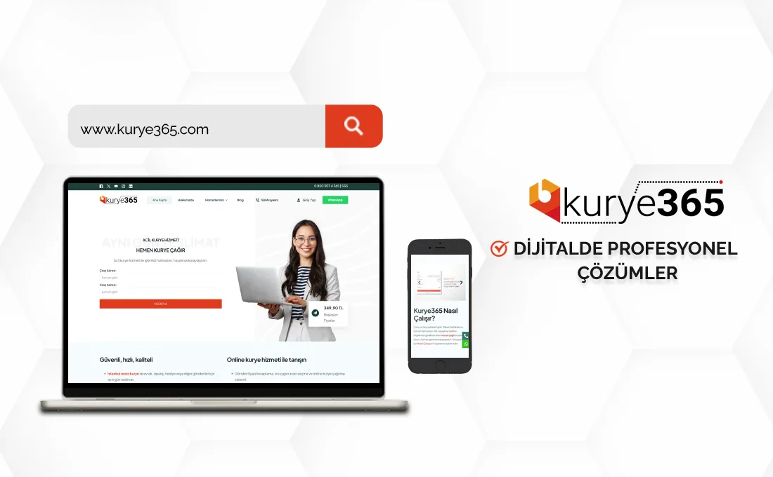 Kurye365 web sitesi – EC Web Tasarım referans projesi