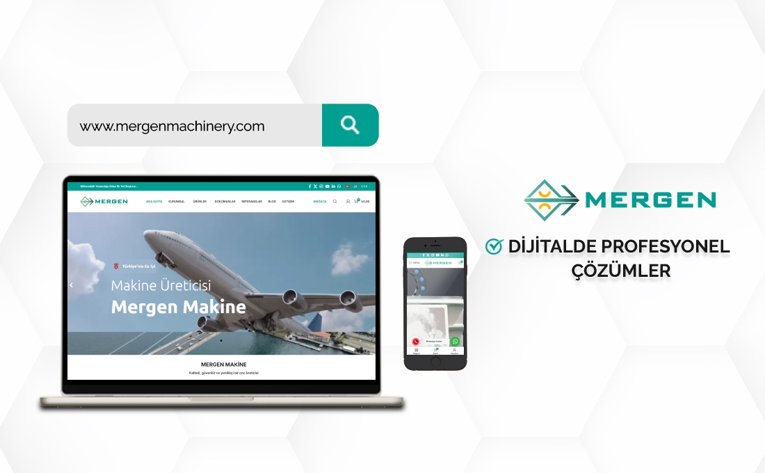 Mergen Machinery web sitesi – EC Web Tasarım referans projesi