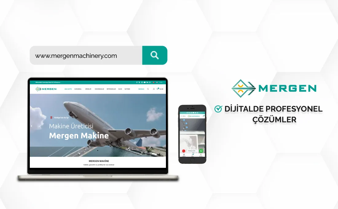 Mergen Machinery web sitesi – EC Web Tasarım referans projesi